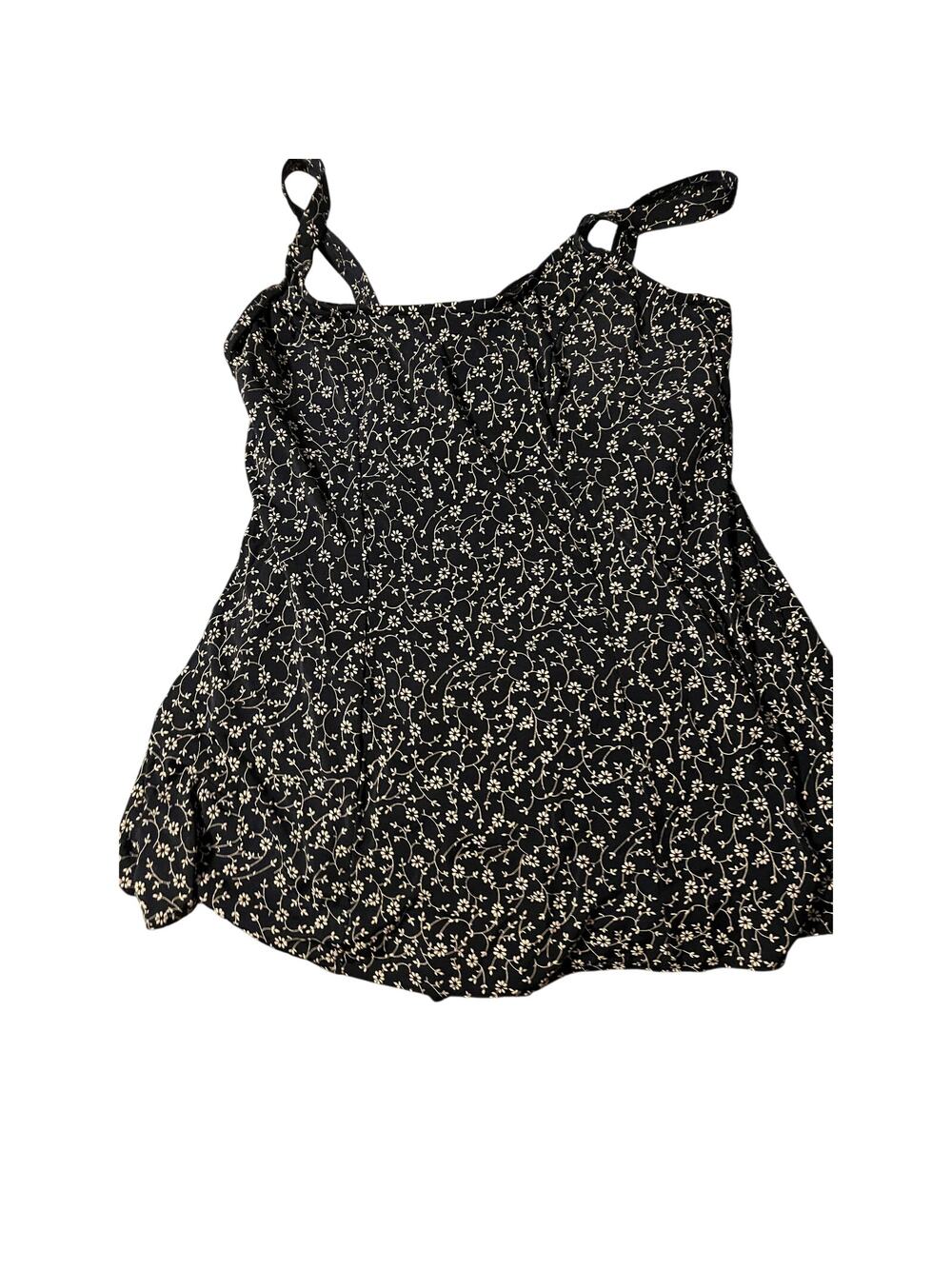 Merona Women's XL Navy Floral Swimdress One-Piece Swimsuit Tummy Control